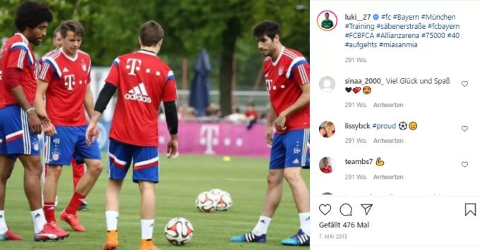 Lukas Görtler trainierte bei Bayern München mit Stars wie Dante (l.), Mario Götze (m.) und Javi Martinez (r.). Jetzt spielt er beim FC St. Gallen. Lukas Görtler FC St.Gallen