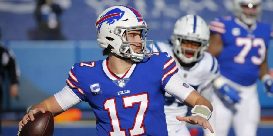 Quarterback Josh Allen und die Buffalo Bills wollen endlich zum grossen Super-Bowl-Wurf ausholen. Foto: Jeffrey T. Barnes/AP/dpa