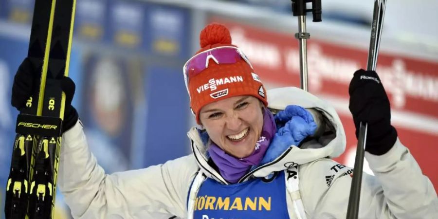 Denise Herrmann hofft auf eine erfolgreiche Biathlon-Saison. Foto: Jussi Nukari/Lehtikuva/dpa