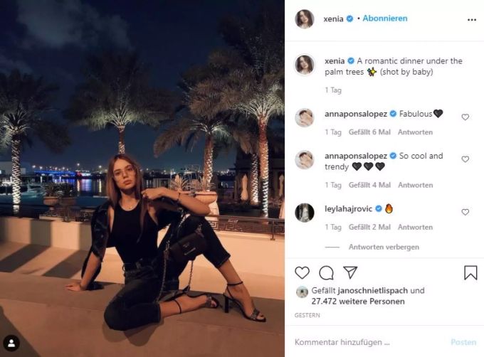 Xenia wirft sich in Dubai gerne mal in sexy Pose. xenia