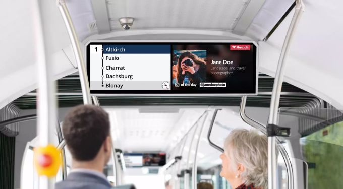 Dein Spot auf den Screens im ÖV Nau im öV