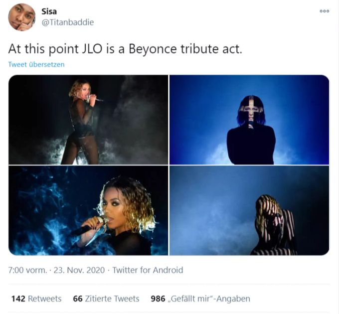 Beyoncé 2014 an den VMAs (links) und J.Lo 2020 an den AMAs. jennifer lopez