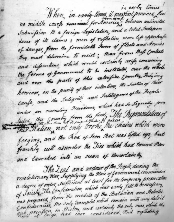 Die Rede von John Adams, welche er bei seiner Amtsübernahme sprach. Inauguration John Adams