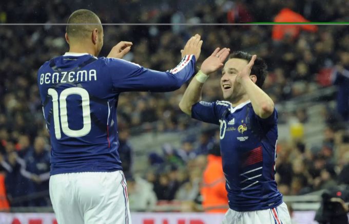 Karim Benzema und Mathieu Valbuena bei gemeinsamen Nati-Zeiten. Karim Benzema
