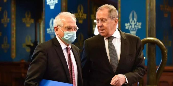 Keinerlei konkrete Fortschritte: Der EU-Aussenbeauftragte Josep Borrell (l) blitzte beim russischen Aussenminister Sergej Lawrow ab. Foto: Vasily Maximov/European Commission/dpa Keinerlei konkrete Fortschritte: Der EU-Aussenbeauftragte Josep Borrell (l) blitzte beim russischen Aussenminister Sergej Lawrow ab. Foto: Vasily Maximov/European Commission/dpa