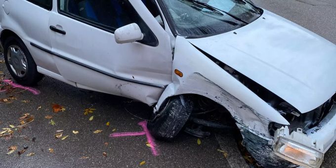 Das Unfallfahrzeug in Winterthur ZH. winterthur