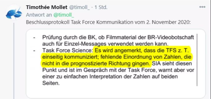 Anfang November wurde die Taskforce dafür kritisiert, einseitig zu kommunizieren. Der SIA ist der Sicherheitsausschuss, zusammengestellt aus verschiedenen Behörden. Task Force