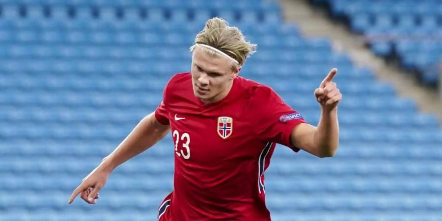 Norwegens Star Erling Haaland hat spielfrei. Foto: Stian Lysberg Solum/NTB scanpix/dpa