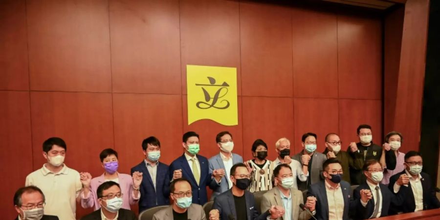 Pro-demokratische Abgeordnete im Hongkonger Parlament