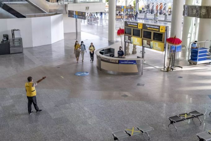 Der Ngurah Rai International Airport in Bali ist praktisch leer. Bali