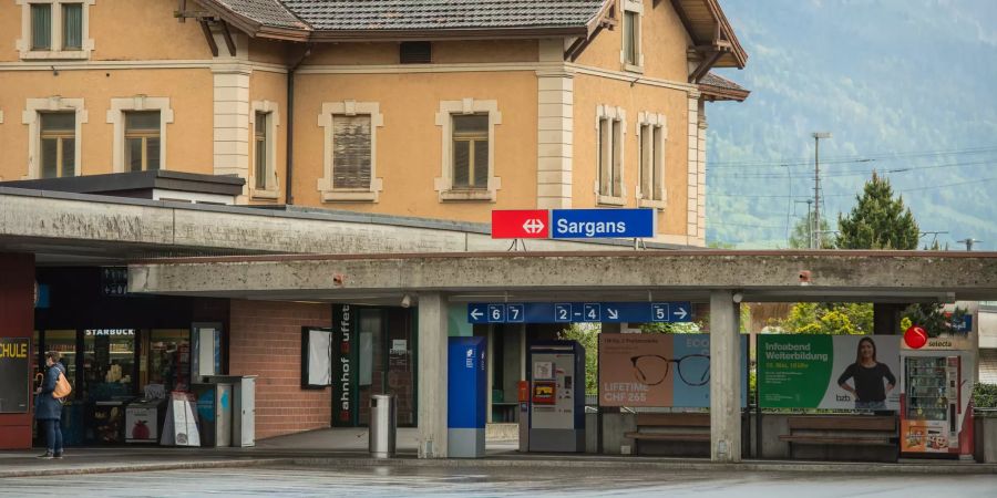 Der Bahnhof in Sargans im Kanton St. Gallen.