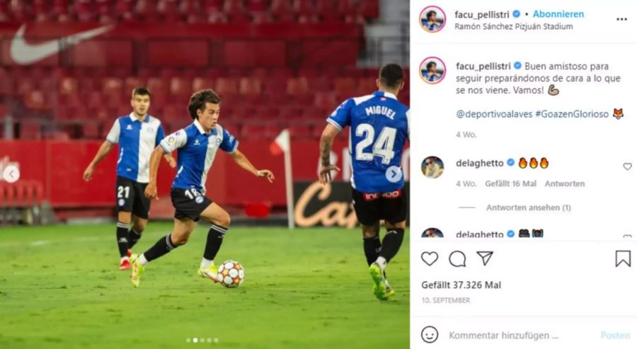 Aktuell ist der 19-Jährige zum zweiten Mal an Deportivo Alavés ausgeliehen.