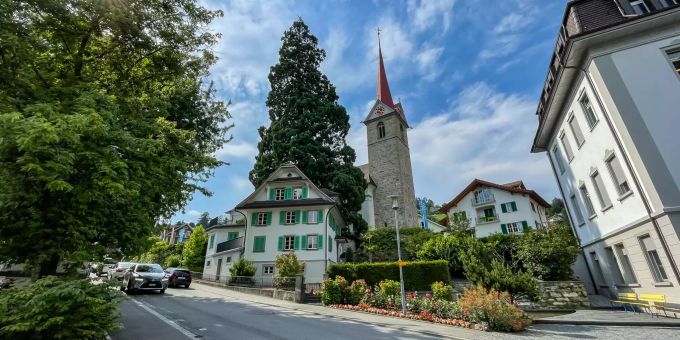 Die Kirche in Weggis. Die Kirche in Weggis.