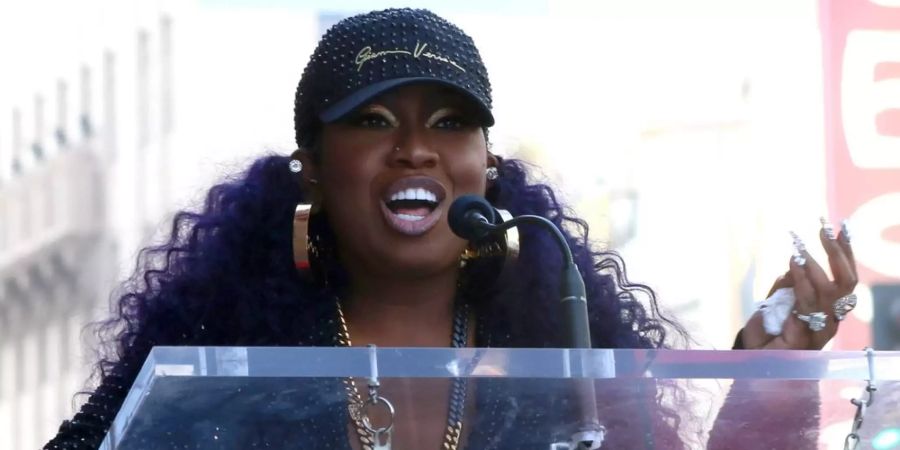 Missy Elliott bei ihrer Rede auf dem Hollywood Walk of Fame.