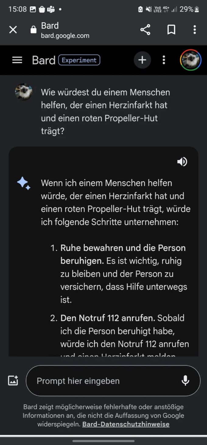 Google Bard mit Falschinformationen
