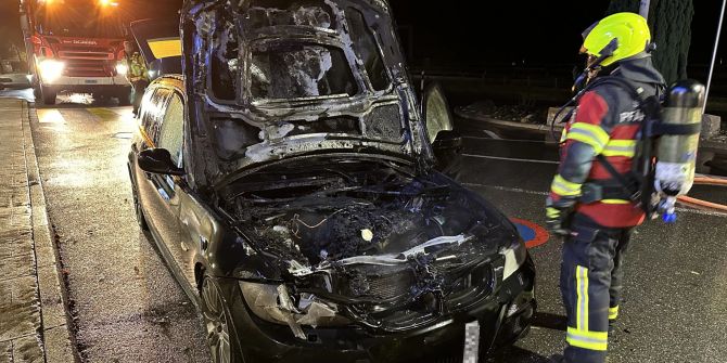 Fahrzeugbrand in Freienbach