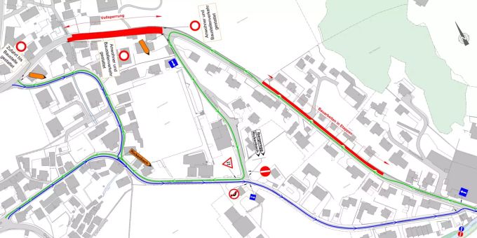 Werkleitungsarbeiten an der Rickenbachstrasse