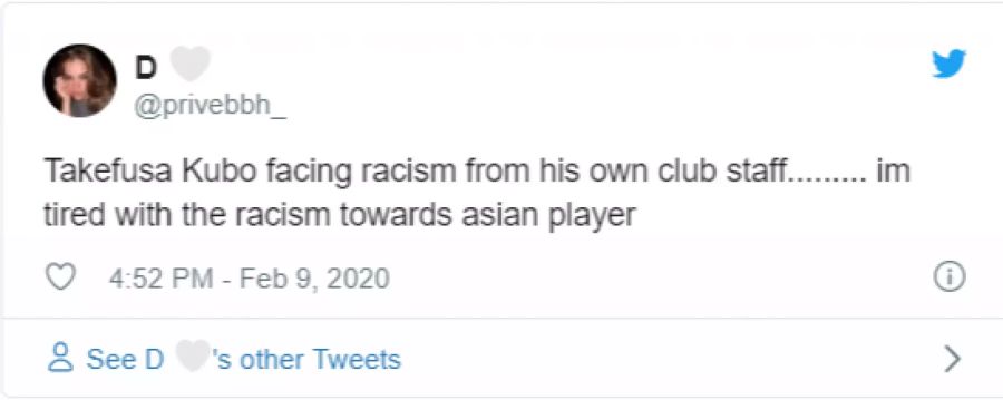 Eine Twitter-Userin schreibt: «Ich habe den Rassismus gegenüber asiatischen Spielern satt».