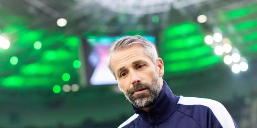 Gladbach-Trainer Marco Rose verlor auch das dritte Duell mit dem BVB in dieser Saison. Foto: Marcel Kusch/dpa