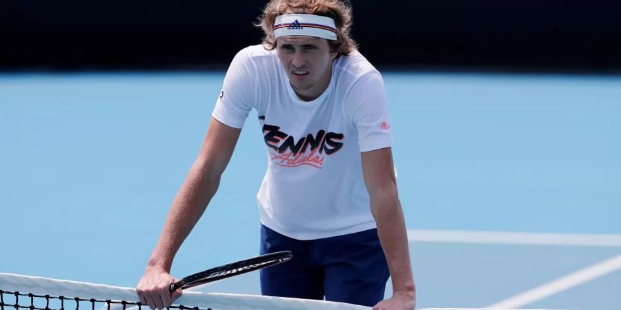 Alexander Zverev im Training vor den Australian Open.