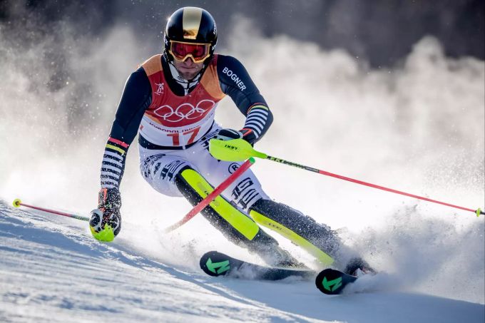Skirennfahrer Fritz Dopfer in Aktion beim Slalom-Rennen der Disziplin Ski Alpin während der Olympischen Winterspiele im Jeongseon Alpine Centre am 22. Februar 2018. fritz dopfer Ski Alpin