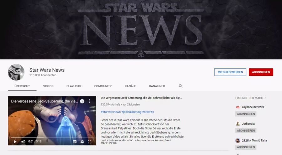 Star Wars News YouTube Channel