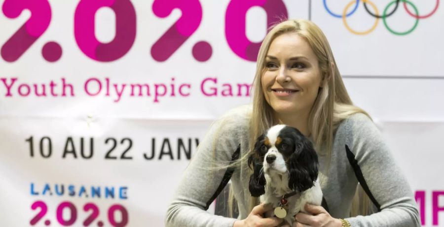 Tierliebhaberin: Lindsey Vonn mit ihrem Hund.