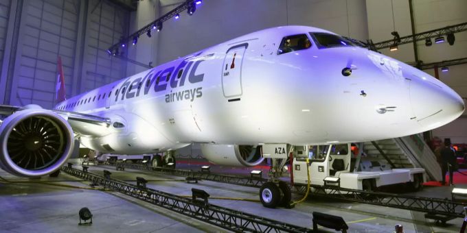Ein Embraer E190-E2 von Helvetic Airways. embraer