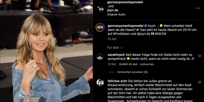 Heidi legte beim grossen «GNTM»-Umstyling selbst Hand an. GNTM Umstyling