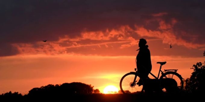 Fahrradfahrer an der Ostsee Fahrradfahrer an der Ostsee