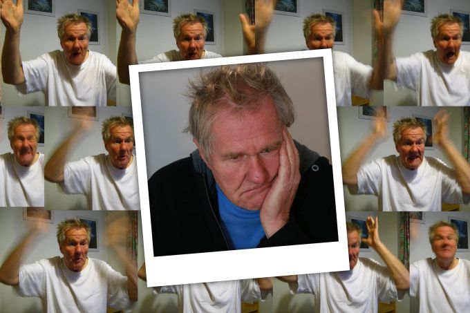 Wut hat viele Gesichter, vor allem bei einer Krankheit wie Alzheimer. Mann alt Alzheimer Wut