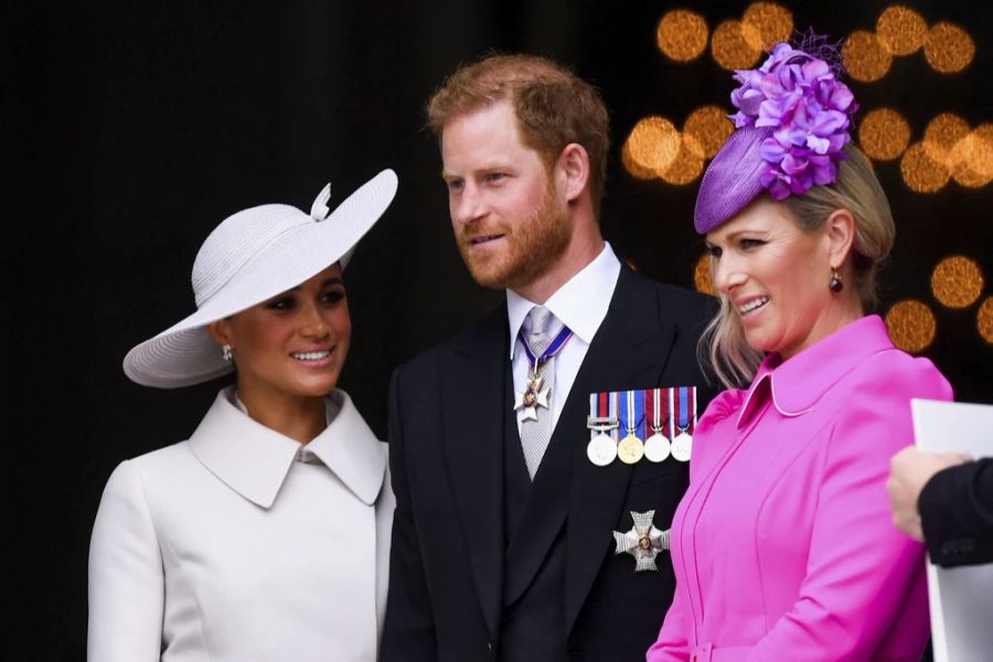 Meghan und Harry mit Cousine Zara Tindall.