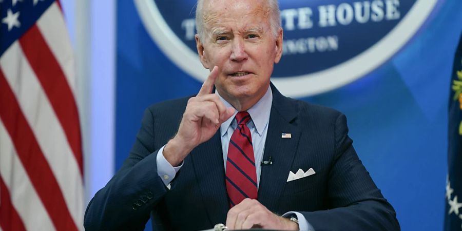 Joe Biden, Präsident der USA, spricht während eines virtuellen Treffens mit demokratischen Gouverneuren zum Thema Abtreibungsrechte im South Court Auditorium auf dem Campus des Weissen Hauses. Foto: Evan Vucci/AP/dpa