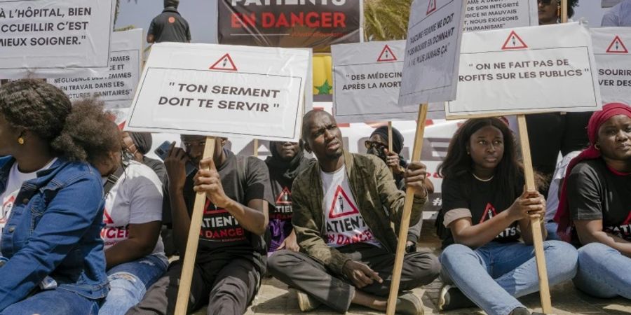 Protestaktion in Dakar im April