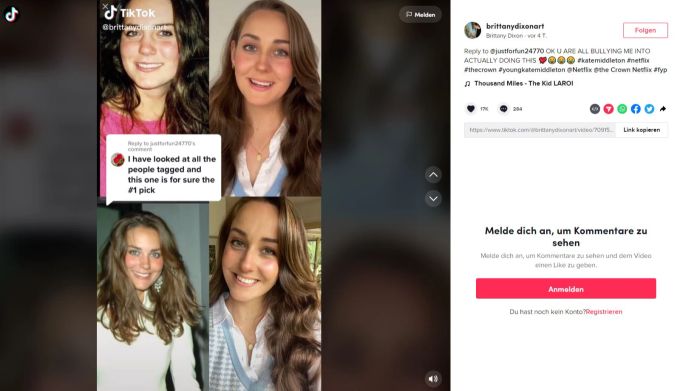 Die Australierin Brittany ist Kate Middleton wie aus dem Gesicht geschnitten. brittany kate middleton