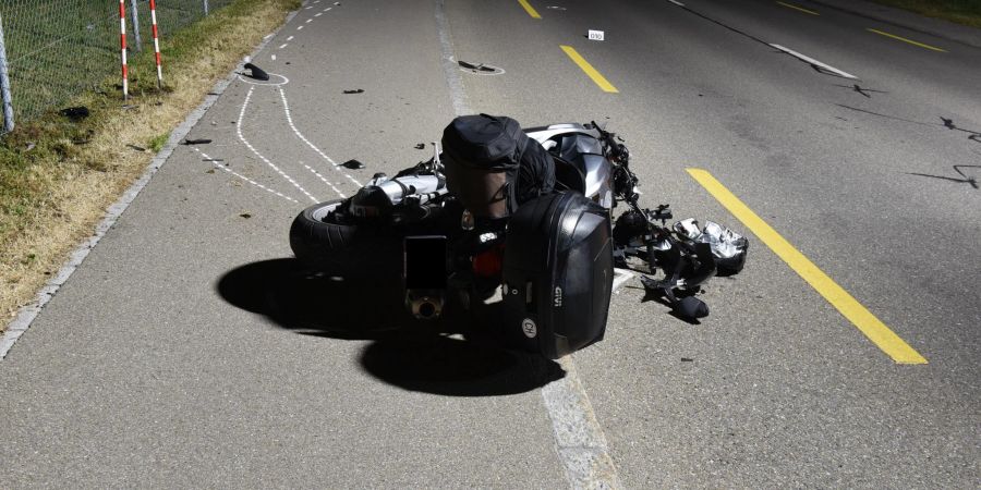 Verunfalltes Motorrad