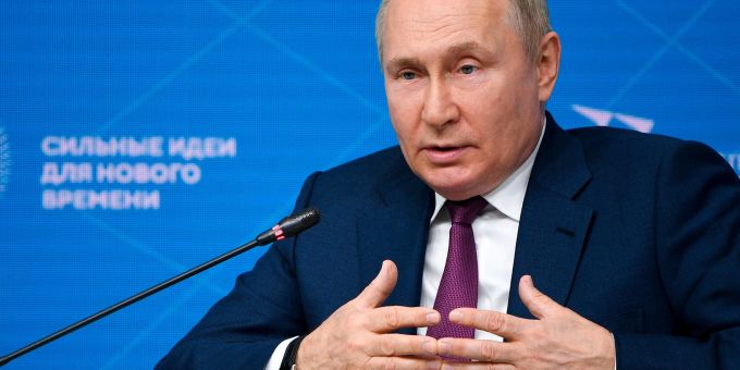 Kremlchef Wladimir Putin in Moskau. Kremlchef Wladimir Putin in Moskau.