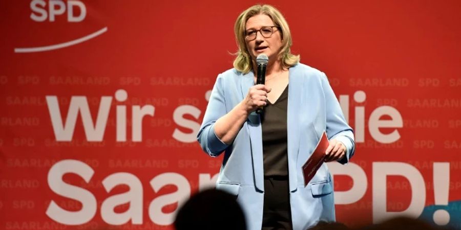 Anke Rehlinger im Wahlkampf