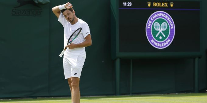 Stan Wawrinka im Einsatz in Wimbledon. Stan Wawrinka
