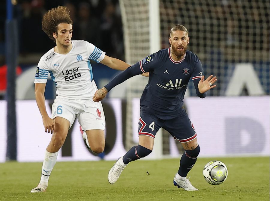 Sergio Ramos stand nach dem Foto im Aufzug beim 2:1-Sieg gegen Marseille auf dem Platz.