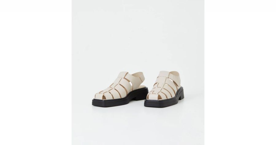 Fisherman-Sandalen weiss Sohle schwarz