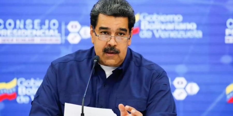 Venezuelas Machthaber Nicolás Maduro droht seinem Herausforderer Juan Guaidó mit der Justiz. Foto: Zurimar Campos/Prensa Miraflores