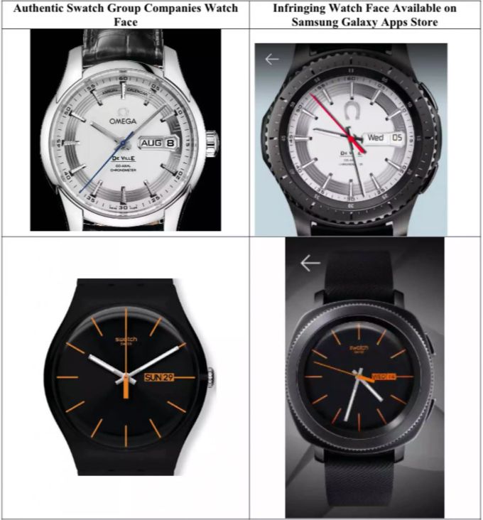 Links das Original von Swatch, rechts die Fälschung. Swatch Fake