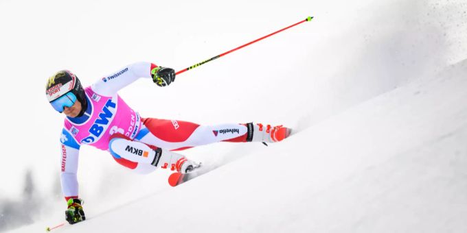 Der Schweizer Riesenslalom-Spezialist Loïc Meillard. Loïc Meillard