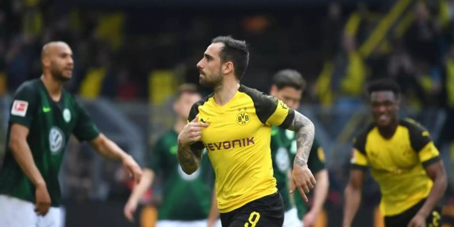 Dortmunder Matchwinner gegen Wolfsburg: Paco Alcácer. Foto: Ina Fassbender/dpa