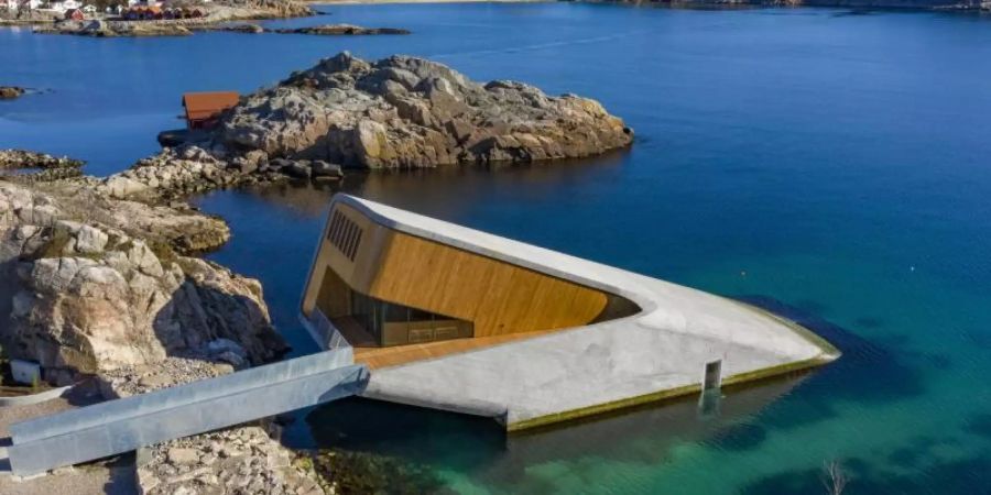 Blick auf das Unterwasserrestaurant «Under» an der Südküste Norwegens. Foto: Tor Erik Schrøder/NTB scanpix