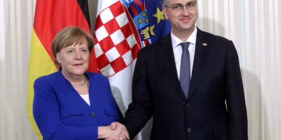 Merkel mit Kroatiens Regierungschef Plenkovic