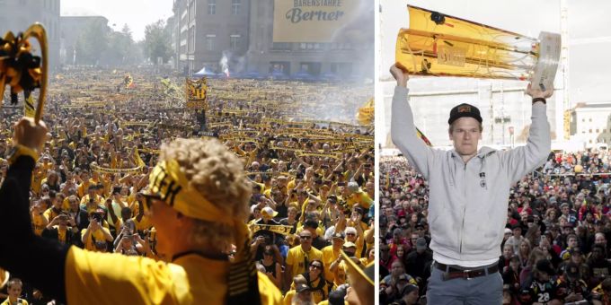 Hockeyler am Samstag - Gemeinsame Meister-Party von YB & SCB vom Tisch!