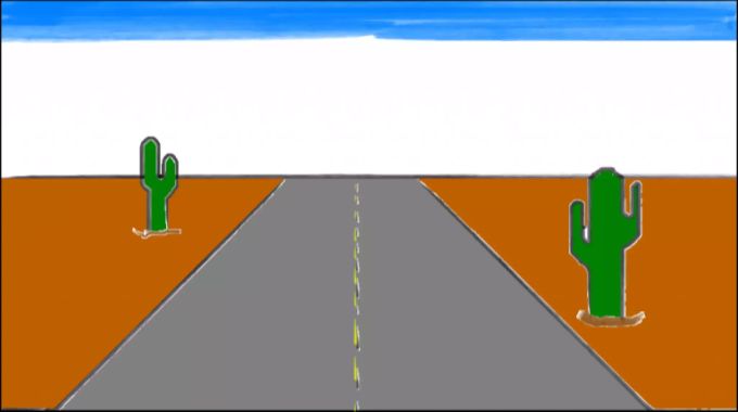 Dieses Bild wurde im Update von Microsoft Paint als Beispiel eingefügt. Es wurde nur mit Tastenbefehlen gezeichnet. Microsoft Paint