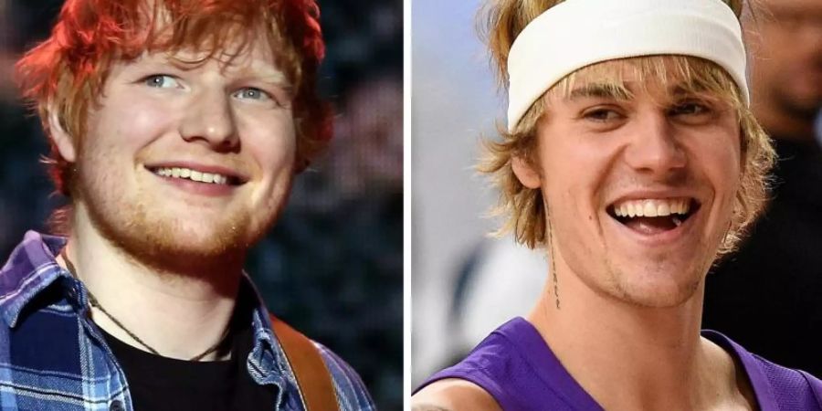 Ed Sheeran (l.) und Justin Bieber sind für eine Single ein Duo. Fotos: Isabel Infantes/Robin Townsend Foto: Isabel Infantes/Robin Townsend